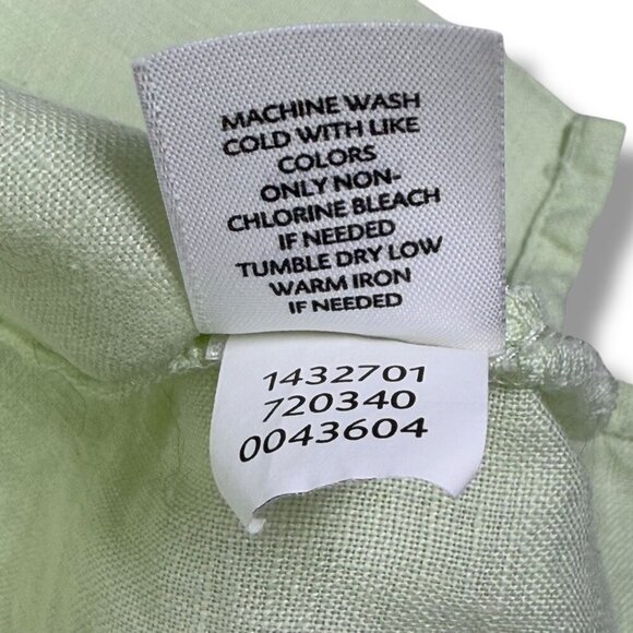 Pure Jill 100% Linen Kimono Top Womens Size L Soft Green Oversized Boxy Pullover - Picture 8 of 8
